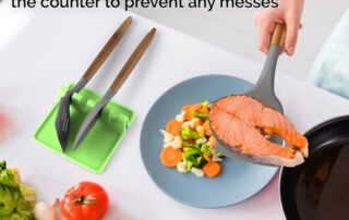 Bench Top Utility Mat Kitchen Silicone Utensil Rest with Drip Pad Spoon Holder for Stove Top