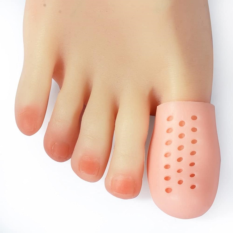 Big Toe Cap Support Beige Breathable Toe Protector Toe Cover Sleeves with Holes Reduce Friction