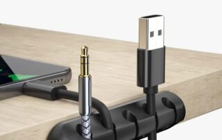 Black Cable Holder Silicone Clips Cable Management Cord Silicone Organizer Self Adhesive for Desktop