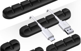 Black Cable Holder Silicone Clips Cable Management Cord Silicone Organizer Self Adhesive for Desktop