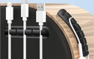 Black Cable Holder Silicone Clips Cable Management Cord Silicone Organizer Self Adhesive for Desktop