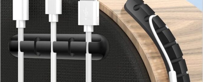 Black Cable Holder Silicone Clips Cable Management Cord Silicone Organizer Self Adhesive for Desktop