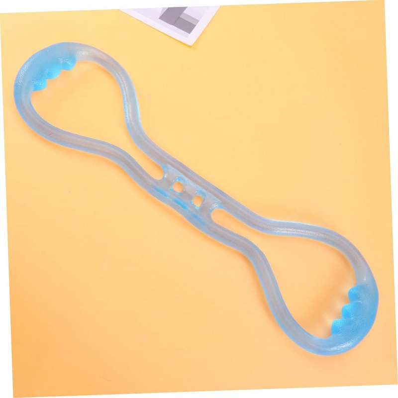 Blue Figure 8-Shaped Silicone Rope Fitness Resistance Puller Tension Band Silicone Pull Rope