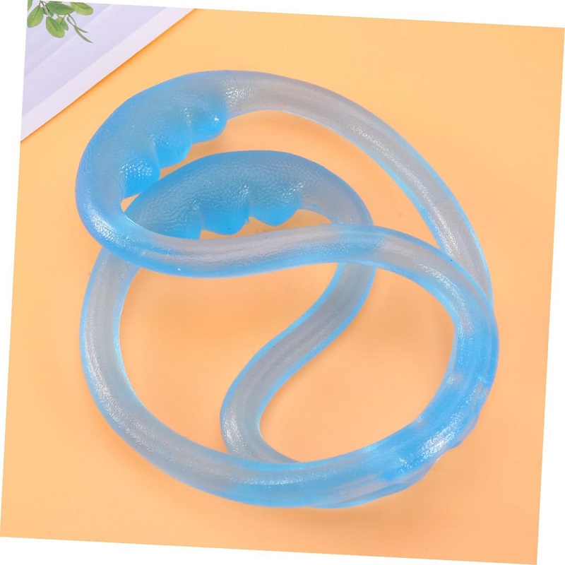 Blue Figure 8-Shaped Silicone Rope Fitness Resistance Puller Tension Band Silicone Pull Rope