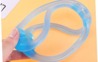 Blue Figure 8-Shaped Silicone Rope Fitness Resistance Puller Tension Band Silicone Pull Rope