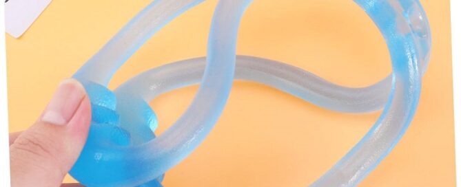 Blue Figure 8-Shaped Silicone Rope Fitness Resistance Puller Tension Band Silicone Pull Rope