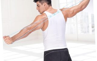 Blue Figure 8-Shaped Silicone Rope Fitness Resistance Puller Tension Band Silicone Pull Rope