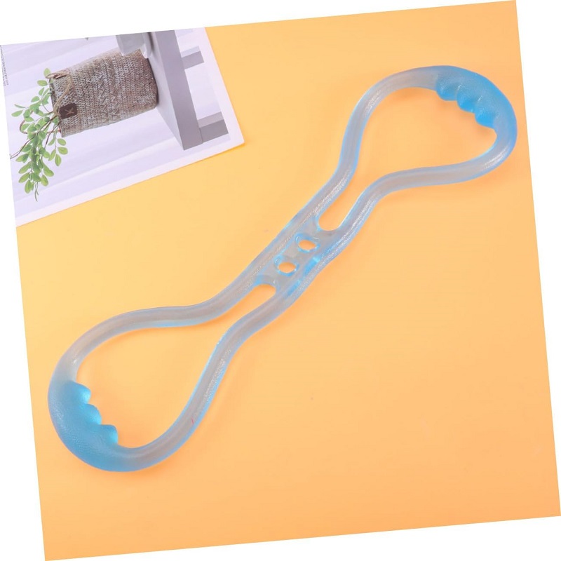 Blue Figure 8-Shaped Silicone Rope Fitness Resistance Puller Tension Band Silicone Pull Rope