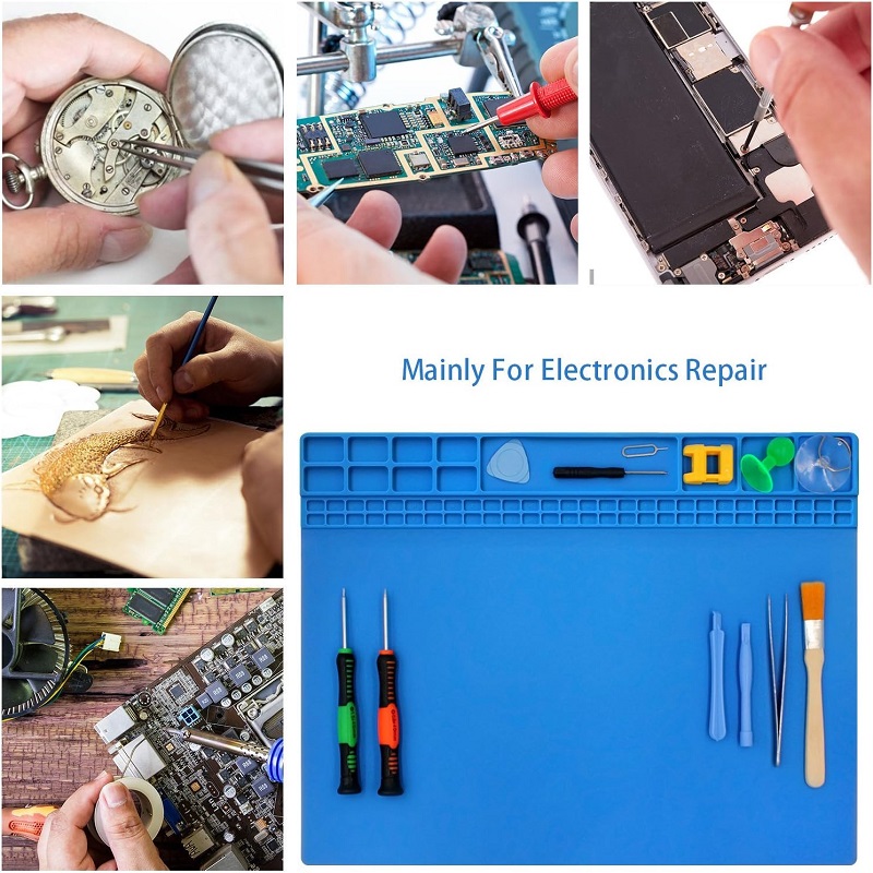 Diy Workbench Mat Soldering Mat Silicone Repair Mat Heat Resistant Workbench Mat for Cellphones