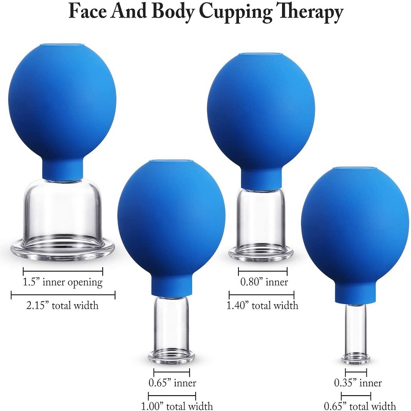 Glass Silicone Cupping Cups Massage Vacuum Suction Cupping Cups for Body Face