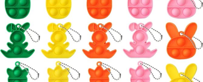Pop Keychain Basket Mini Silicone Sensory Fidget Toys Silicone Filler Tool Party Favors For Kids