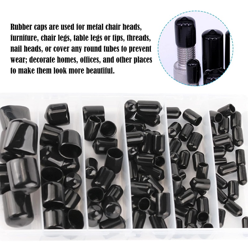 Rubber End Caps Thread Bolt Conduit Rubber Tips Protector Caps Screw Pipe Covers Top