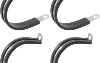 Rubber Spring Clamp 2 Inch 304 Stainless Steel Cable Clamps Rubber Coated Cushioned Insulated Cable Clamp