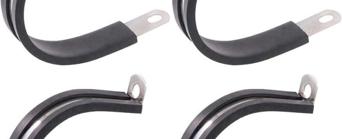 Rubber Spring Clamp 2 Inch 304 Stainless Steel Cable Clamps Rubber Coated Cushioned Insulated Cable Clamp