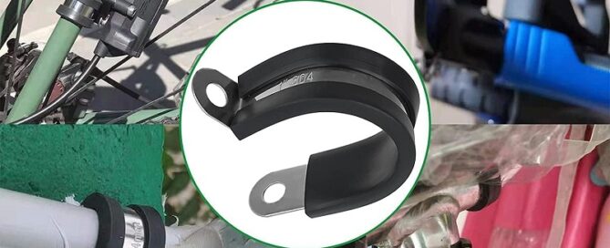 Rubber Spring Clamp 2 Inch 304 Stainless Steel Cable Clamps Rubber Coated Cushioned Insulated Cable Clamp