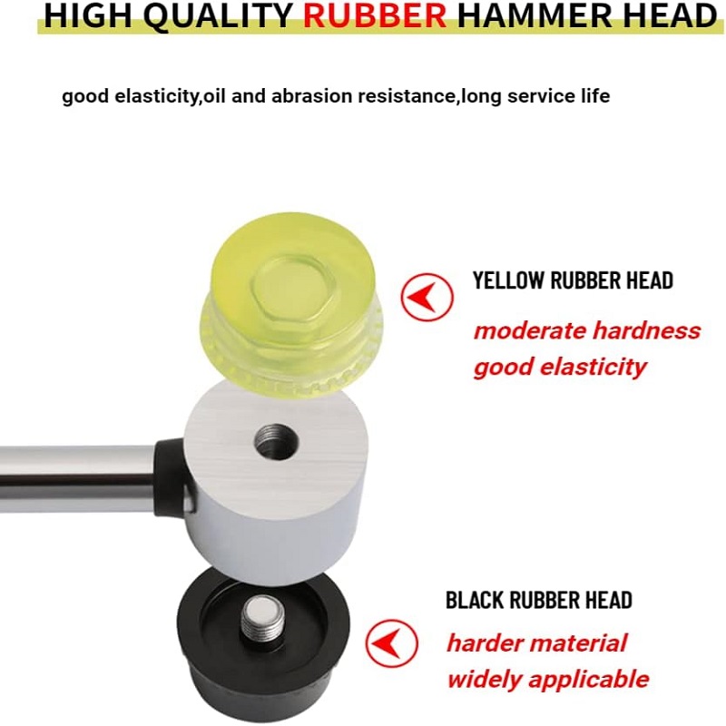 Rubber Striking Head Hammer Replacement Tips Rubber Cap For Hammer Yellow Black Rubber Mallet