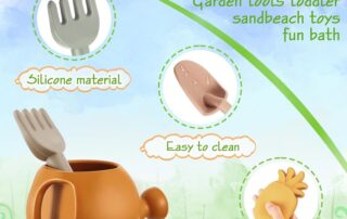 Silicone Gardening Set Silicone Watering Can for Little Boys and Girls Gardening Tools Beach Toys