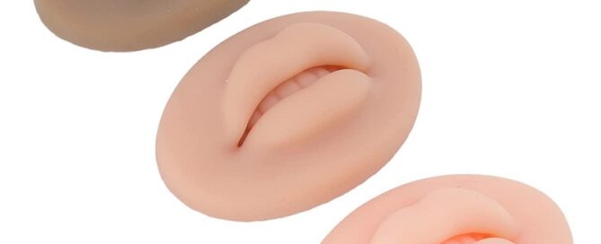 Silicone Lips for Makeup Practice, Soft Silicone Fake Lips Tattoo Practice Skins Training