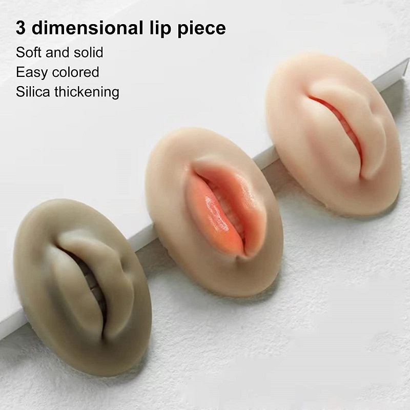 Silicone Lips for Makeup Practice, Soft Silicone Fake Lips Tattoo Practice Skins Training