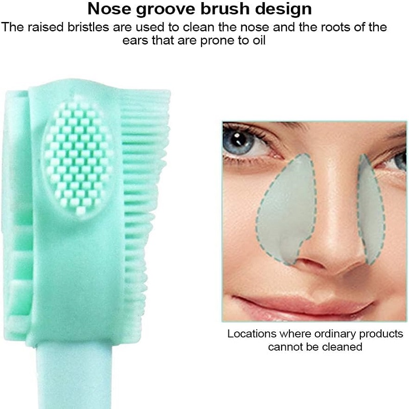 Silicone Manual Facial Cleansing Brush All-in-One Makeup Cleanser Exfoliating Brush