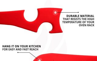 Silicone Oven Rack Push Pull Tool with Longer Handle Ideal for Kitchen Oven Air Fryer Silicone Puller