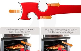 Silicone Oven Rack Push Pull Tool with Longer Handle Ideal for Kitchen Oven Air Fryer Silicone Puller