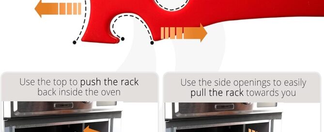 Silicone Oven Rack Push Pull Tool with Longer Handle Ideal for Kitchen Oven Air Fryer Silicone Puller