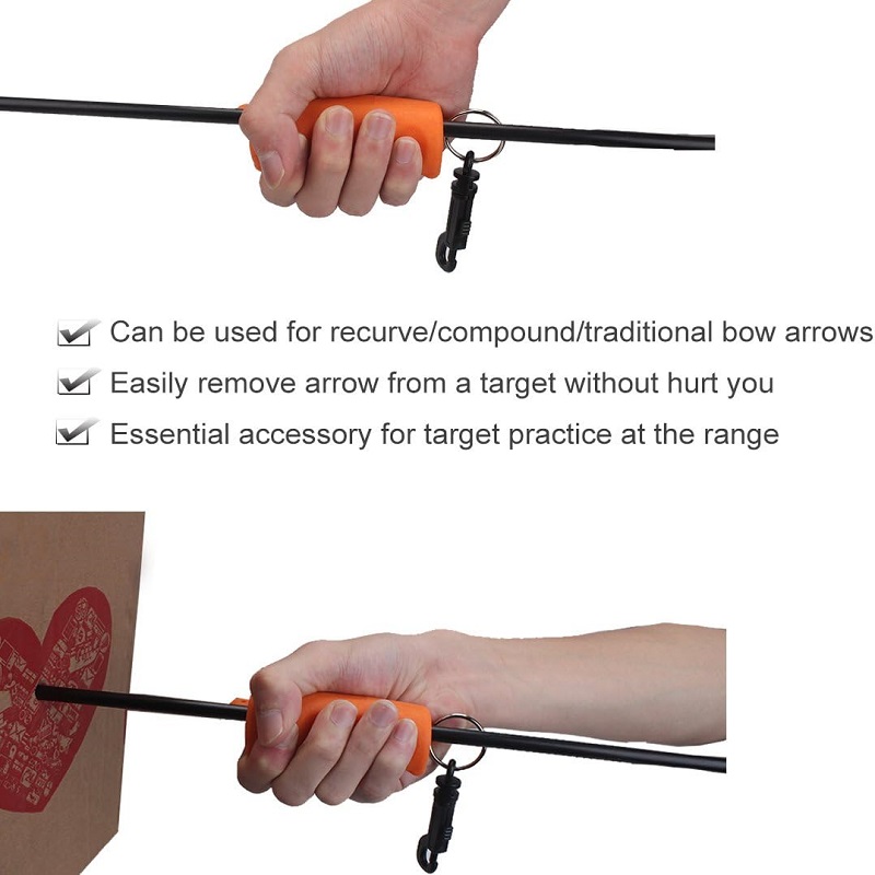 Silicone Puller Archery Arrow Puller Target Remover Gripper with Belt Clip