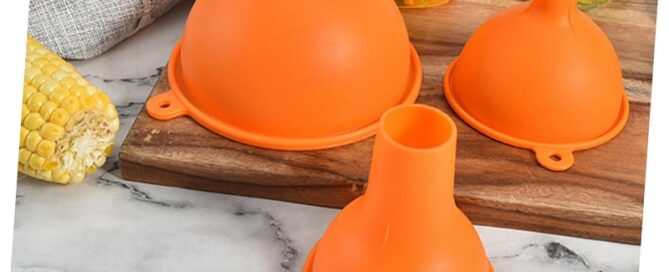 Silicone Strainers Funnel with Handle Spice Powder Funnel Tools Wide-Mouth Filler Cooking Utensils