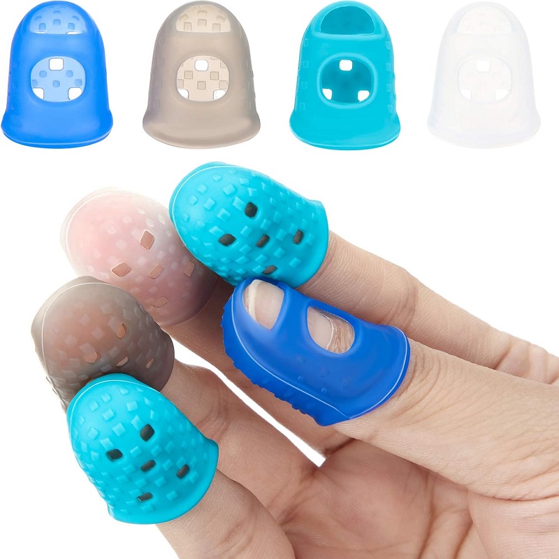 Silicone Thimble Fingertip Grips Paper Sorting Hand Sewing Money Counting Guitar Playing Silicone Needle Puller