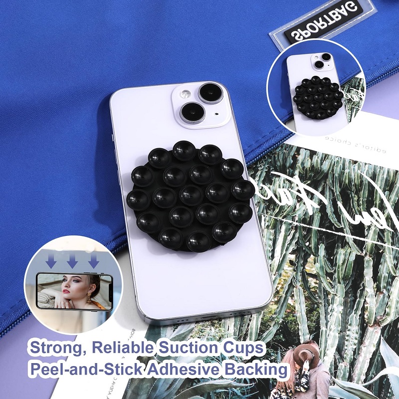 Suction Cup Rubber Sticky Grippy Suction Phone Case Mount Silicone Mirror Shower Phone Holder