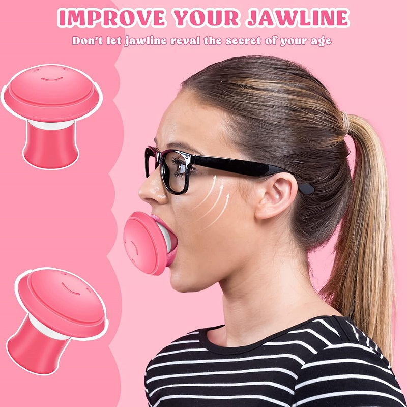 Air Blower Rubber Tip Facial Yoga for Skin Tighten Firm Jaw Double Chin Breathing Exercise Device