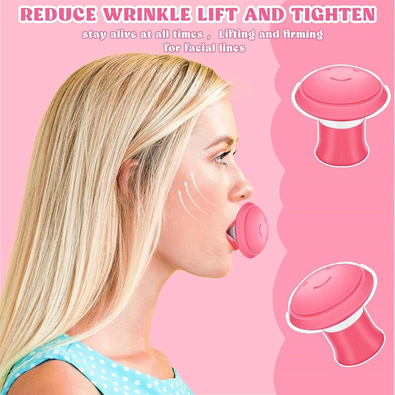 Air Blower Rubber Tip Facial Yoga for Skin Tighten Firm Jaw Double Chin Breathing Exercise Device