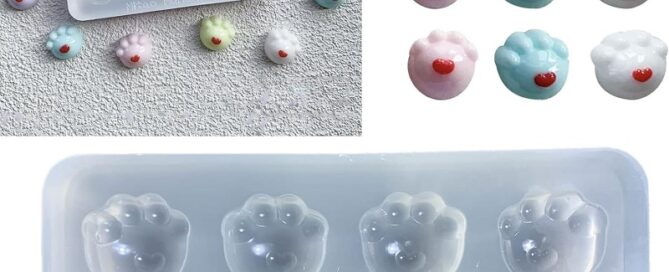 Cat-paw Resin Fillers Silicone Shaker mold Pendant Keychain Epoxy Jewelry Mold Silicone Epoxy Jewelry Molds