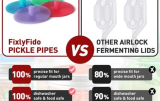 Fermentation Lids Waterless Airlock Caps for Wide Mouth Mason Jars Silicone Fermenter Cover