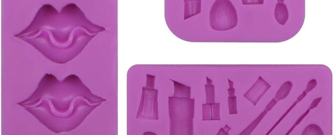 Makeup Chocolate Silicone Molds Lipstick Kiss Fondant Mold for Baking Girl's Birthday Cake Decoration