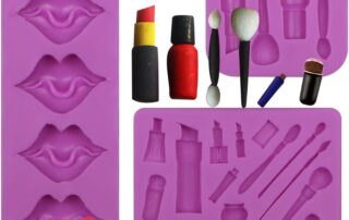 Makeup Chocolate Silicone Molds Lipstick Kiss Fondant Mold for Baking Girl's Birthday Cake Decoration