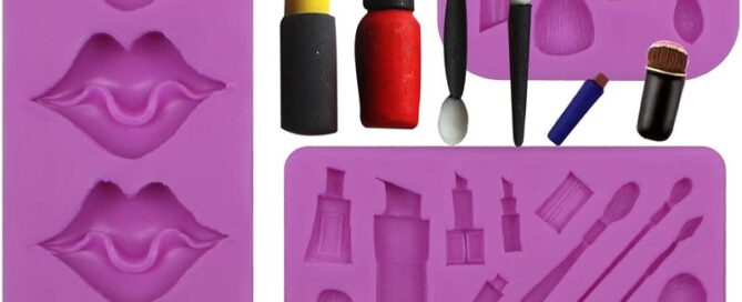 Makeup Chocolate Silicone Molds Lipstick Kiss Fondant Mold for Baking Girl's Birthday Cake Decoration