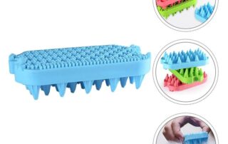 Pet Silicone Cleaner Brush Hollow Shampoo Grooming Removal Comb Dog Shower Hair Remover