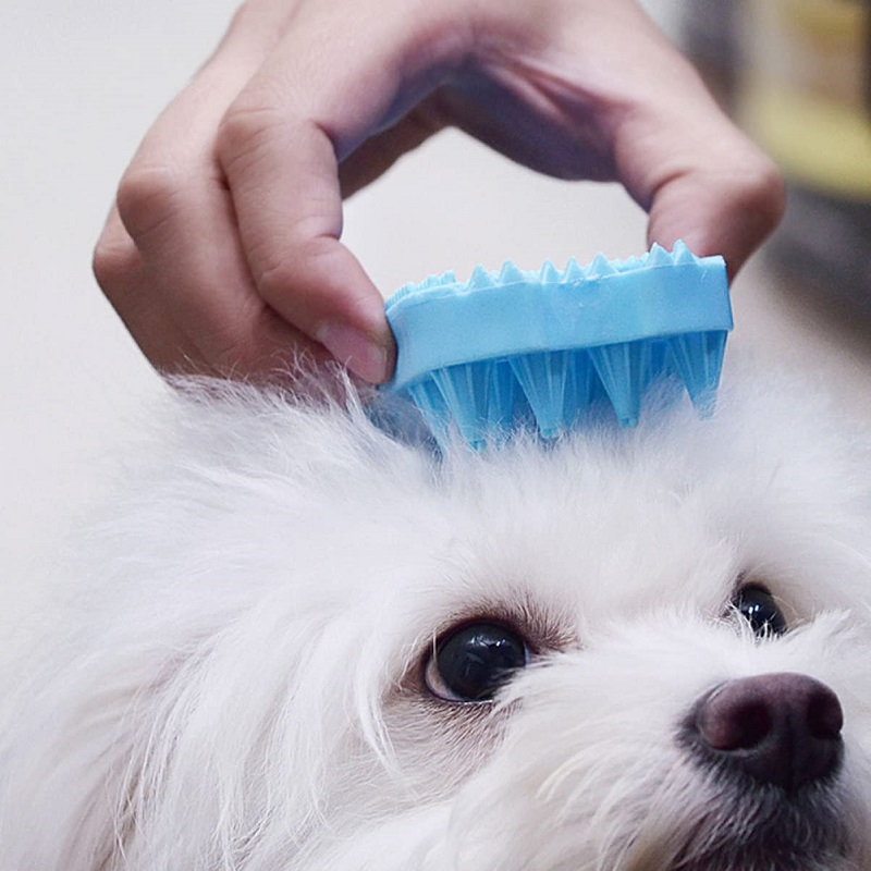 Pet Silicone Cleaner Brush Hollow Shampoo Grooming Removal Comb Dog Shower Hair Remover