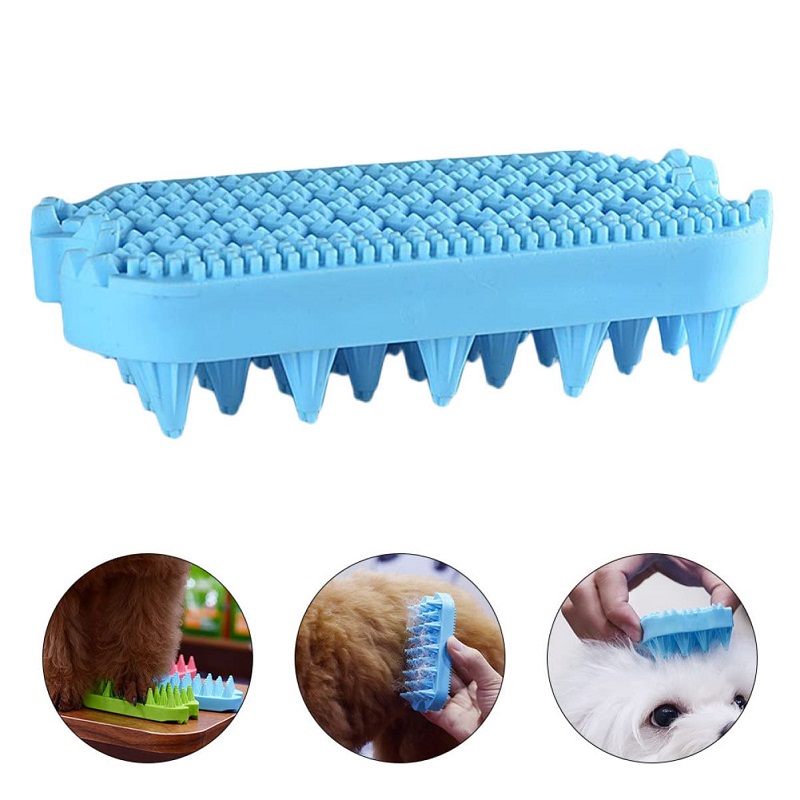 Pet Silicone Cleaner Brush Hollow Shampoo Grooming Removal Comb Dog Shower Hair Remover