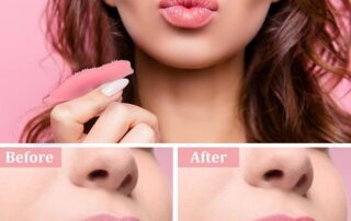 Pink Silicone Lip Scrub Brush Silicone Exfoliating Brush Tool for Women Using A Silicone Smoothing Tool