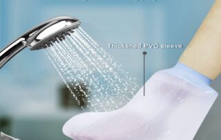 Post-cure Silicone Rubber Waterproof Foot Cover for Shower Reusable Elastic Cast Bag for Bandage