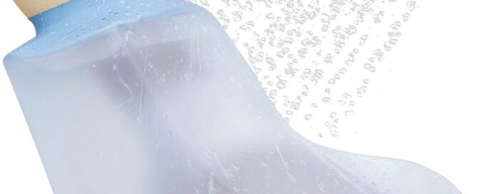 Post-cure Silicone Rubber Waterproof Foot Cover for Shower Reusable Elastic Cast Bag for Bandage