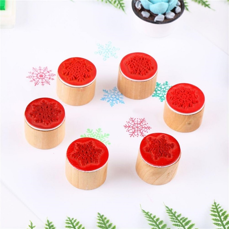 Rubber Stamp-making Tools Snowflake Floral Wooden Rubber Stamps for Card Making