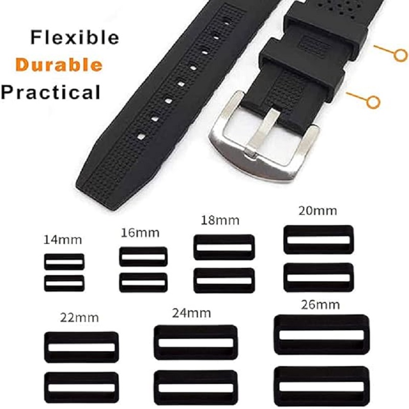 Rubber Watch Band Loop Holder Silicone Rubber Watch Belt Durable Fastener Retainer