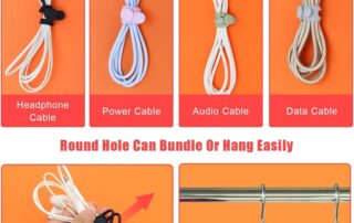 Silicone Cable Ties Reusable Cord Ties for Electrical Cords Bundling Fastening Charging Cords Earphone Cable