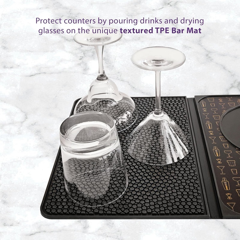 Silicone Cocktail Bar Mat for Countertop Versatile Bar Spill Mat Non-Slip Cutting Board