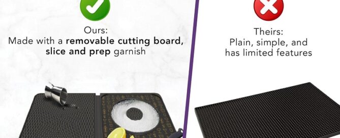 Silicone Cocktail Bar Mat for Countertop Versatile Bar Spill Mat Non-Slip Cutting Board