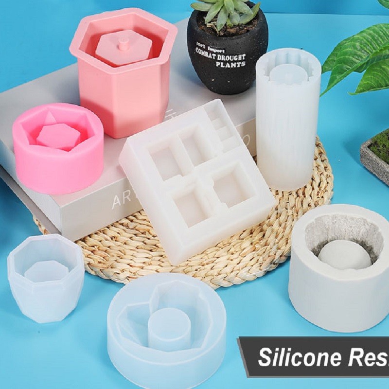 Silicone Jar Silicone Mold Cylinder Storage Box Mold Plant Pot Mold for Home Decor